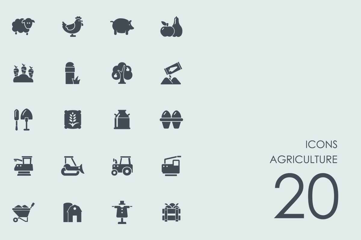 20种农场常用图标 Agriculture icons