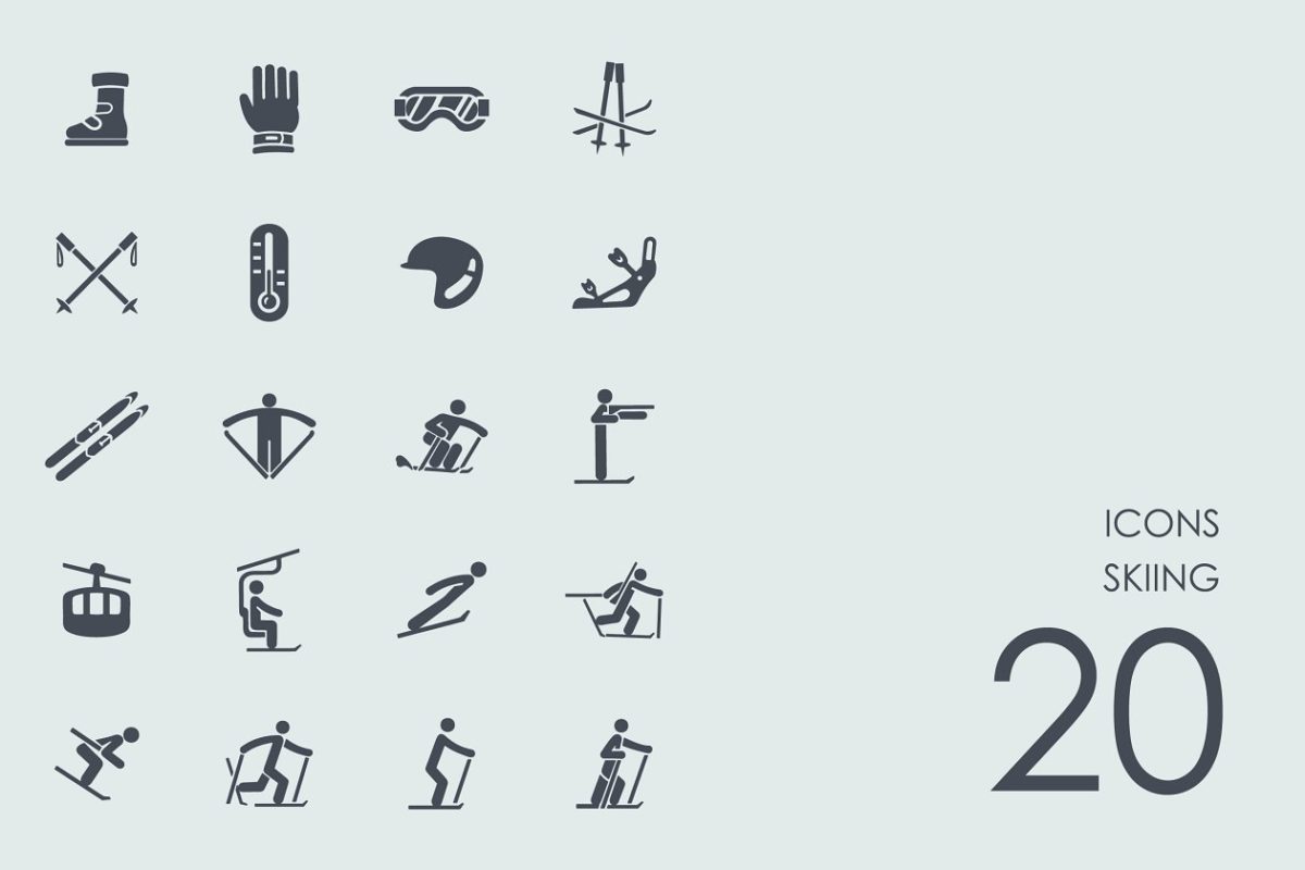 溜冰相关图标 Skiing icons