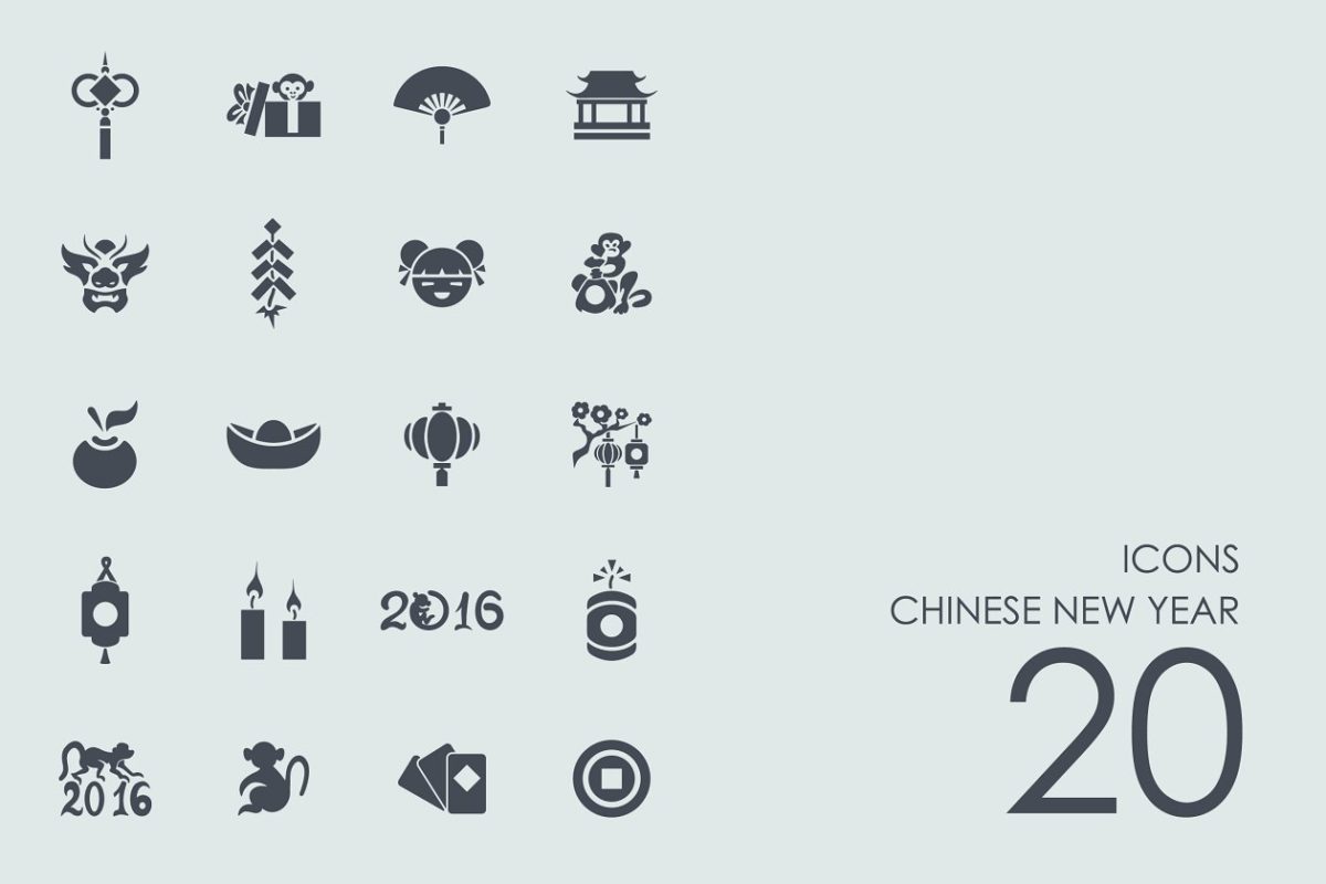 中国新年主题图标 Chinese New Year icons