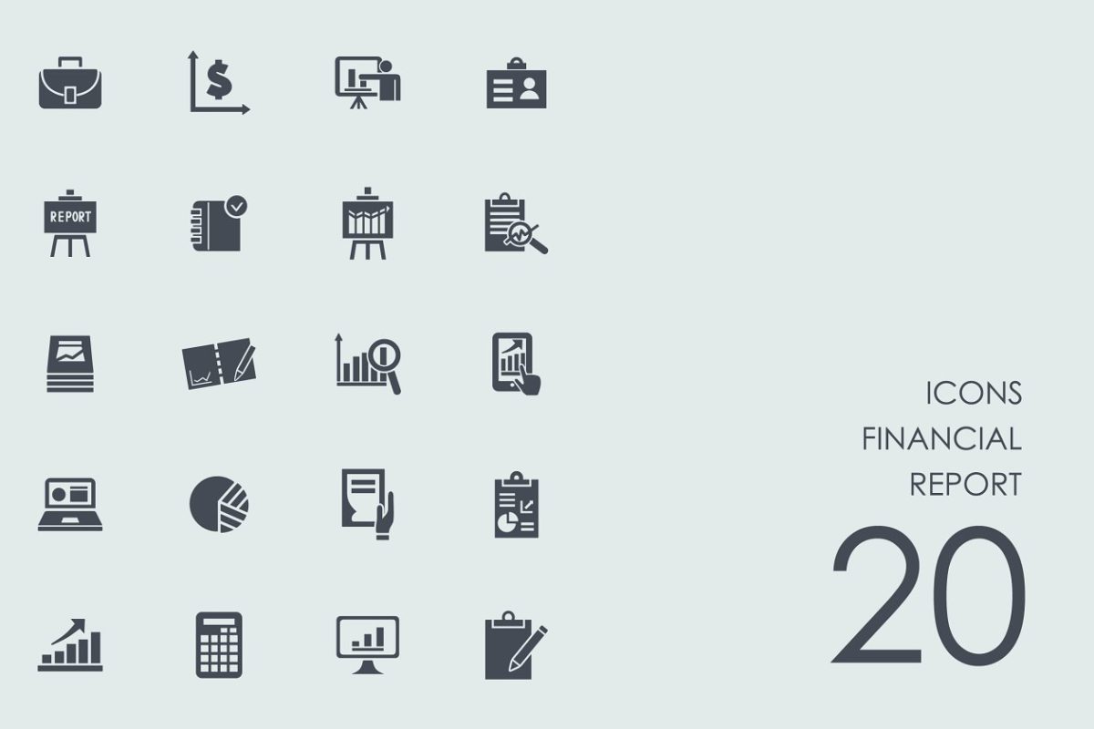 金融报告图标 Financial report icons