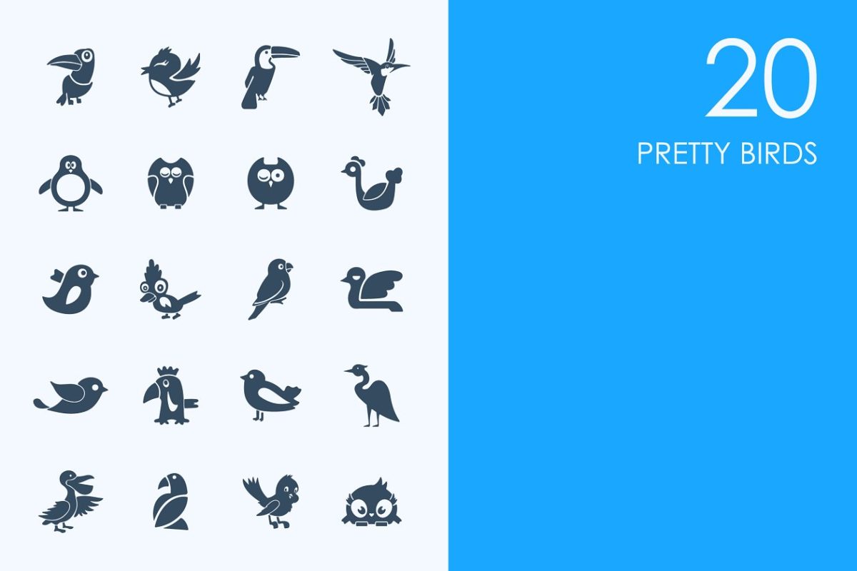 漂亮的小鸟图标 Pretty birds icons