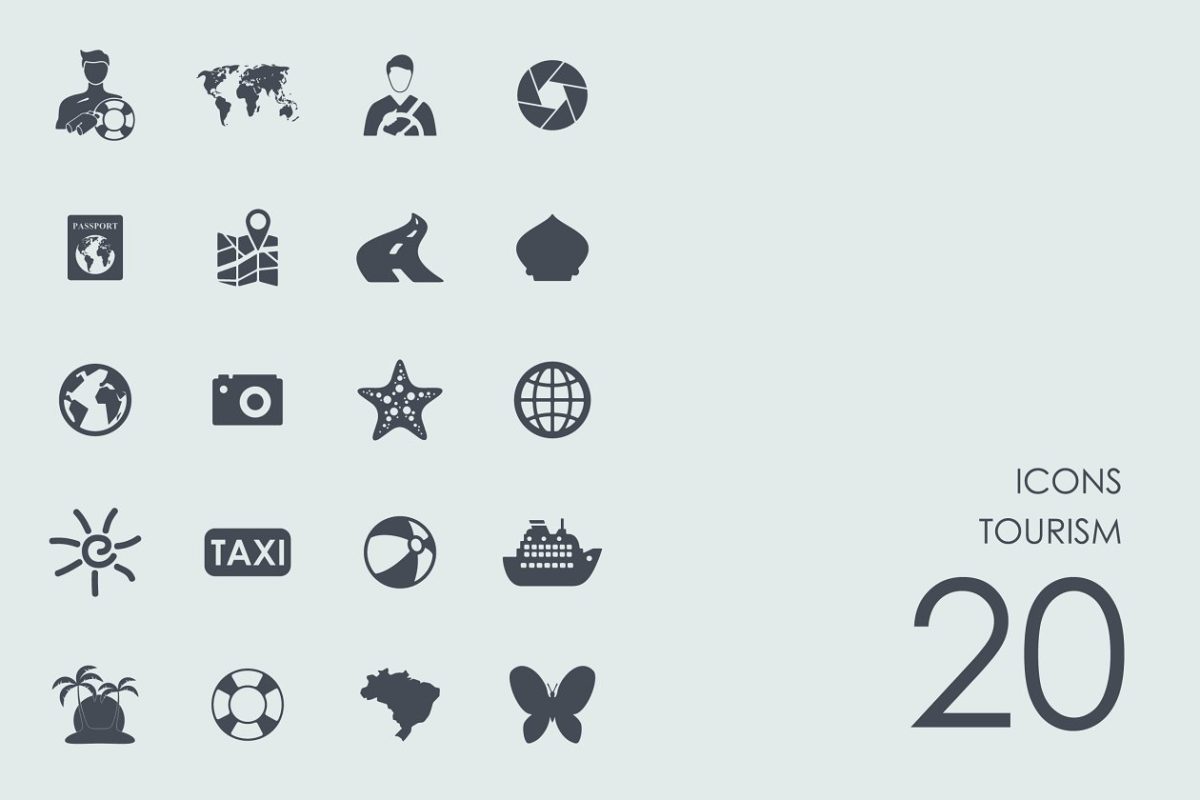 旅游主题创意图标 Tourism icons