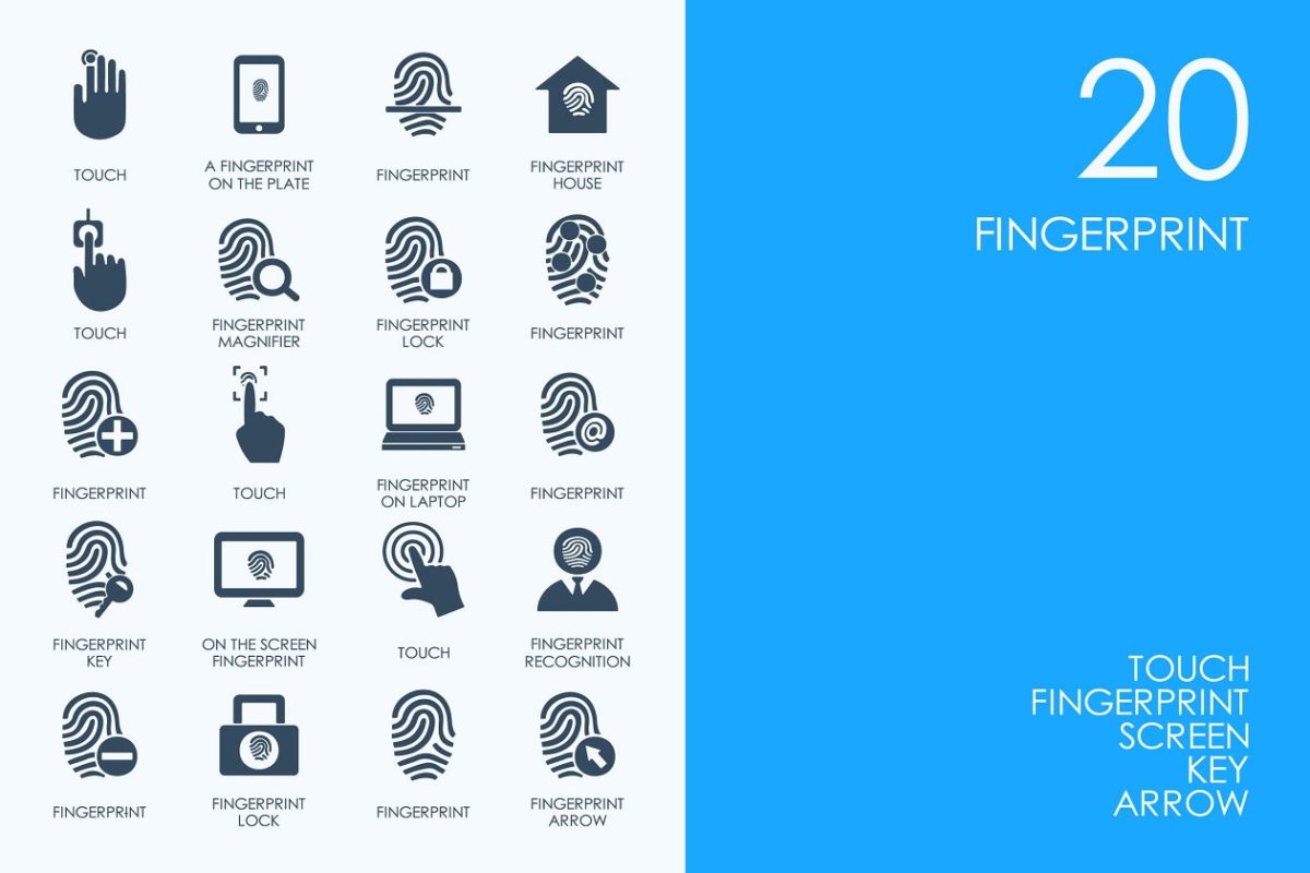 指纹识别的相关图标 Fingerprint icons