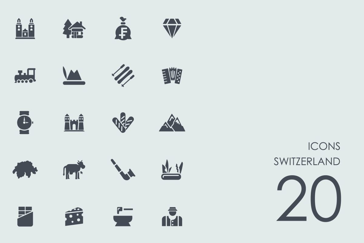 瑞士的图标 Switzerland icons