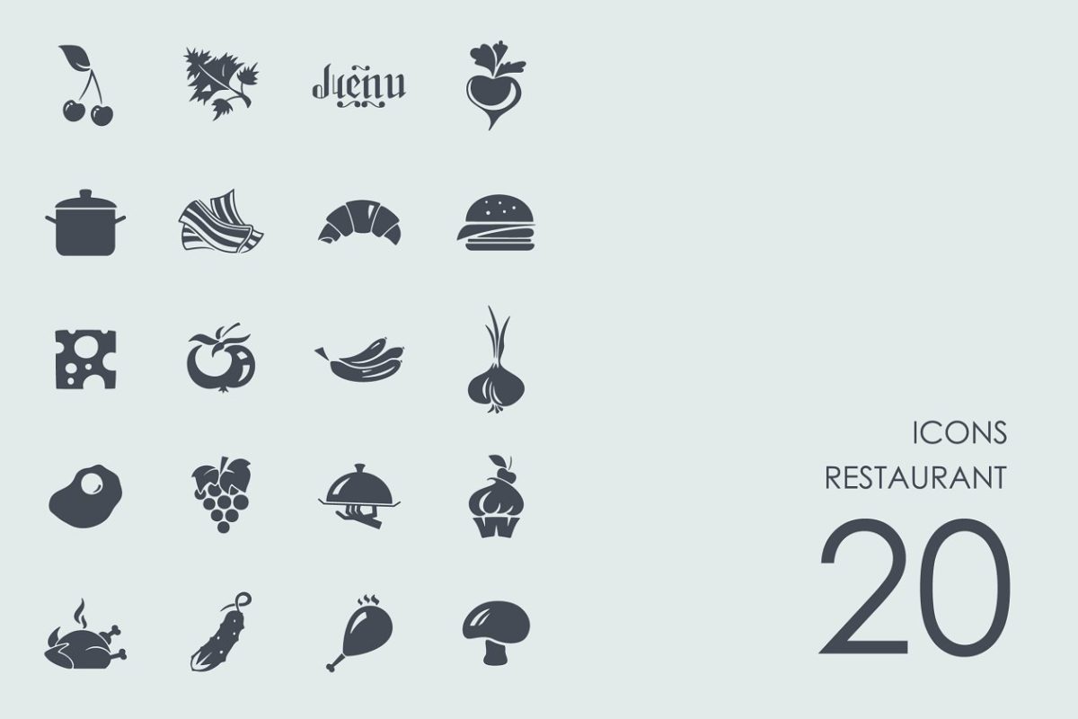 餐厅图标素材 Restaurant icons