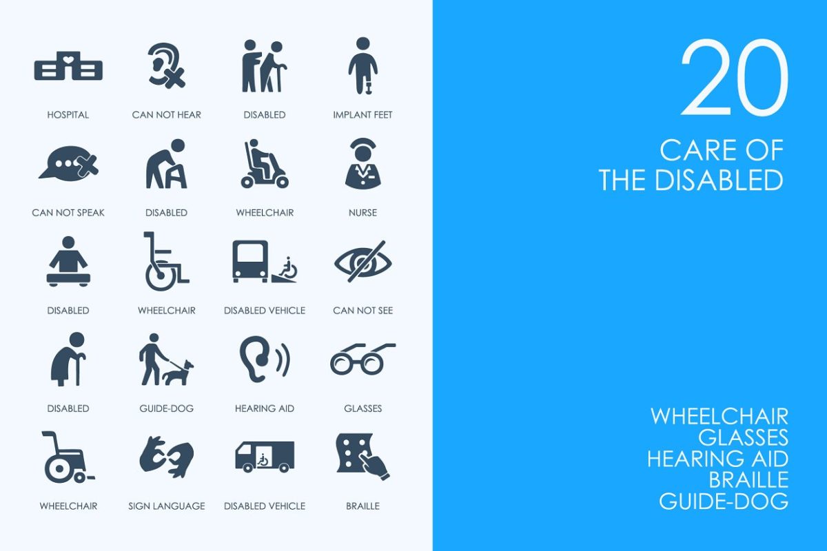 残疾人图标素材 Care of the disabled icons
