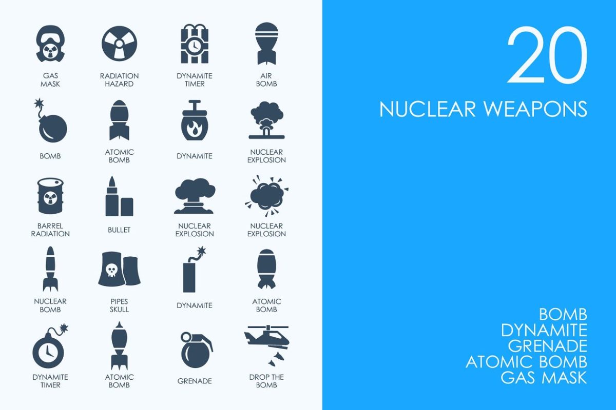 核武器矢量图标 Nuclear weapon icons