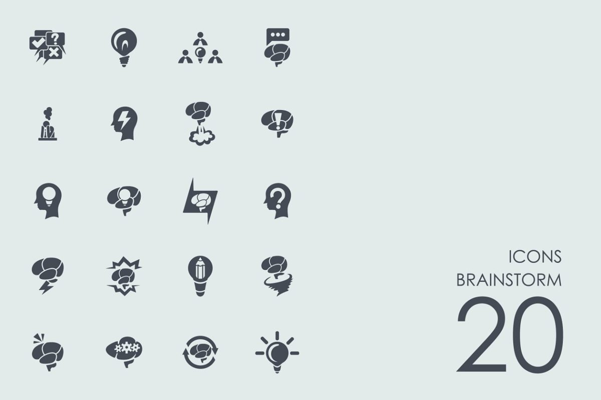 头脑风暴图标素材 Brainstorm icons