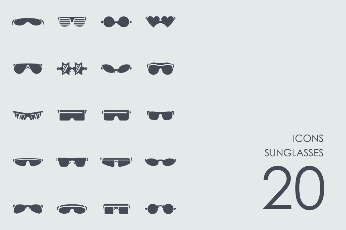 太阳镜的图标素材 Sunglasses icons