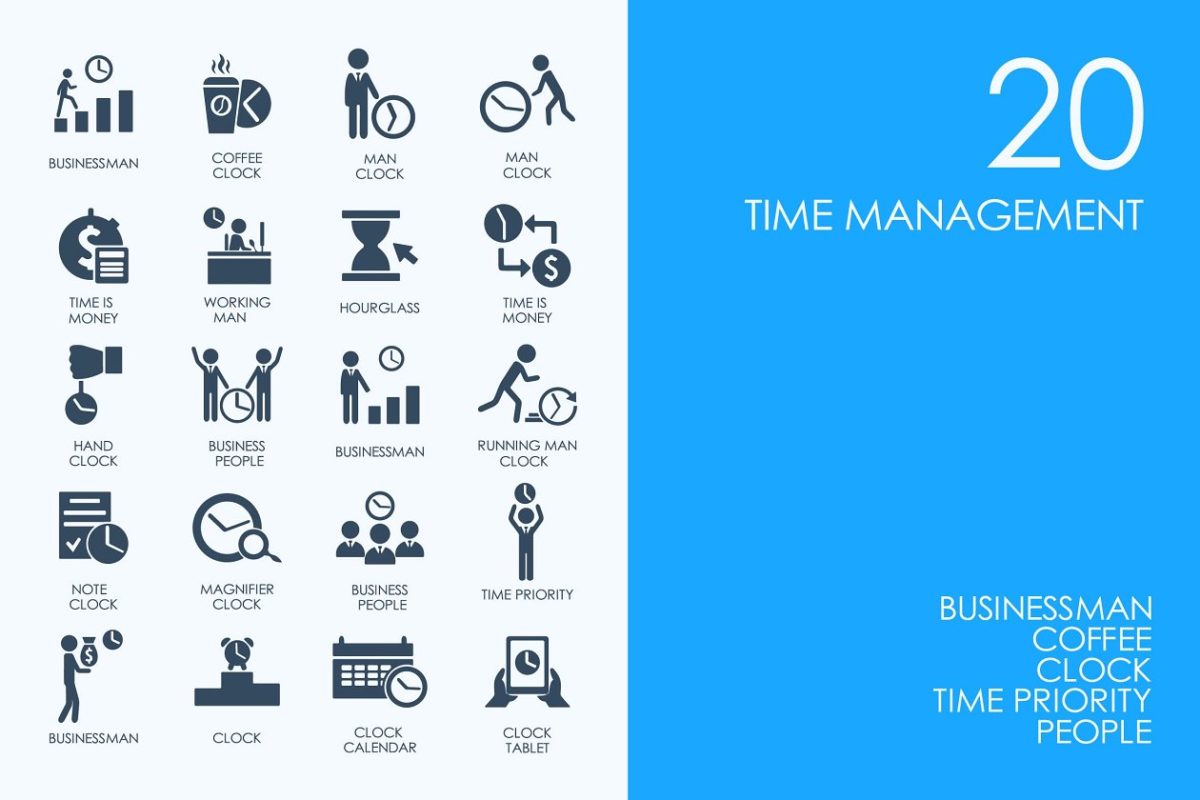 时间管理图标 Time management icons