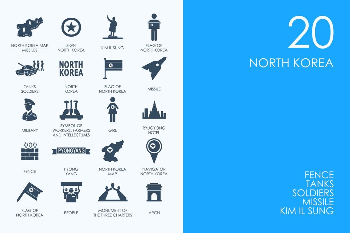 朝鲜元素图标 Nouth Korea icons