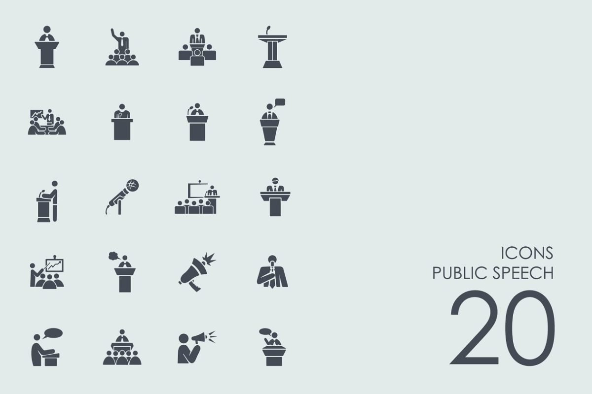 公共演讲图标素材 Public speech icons