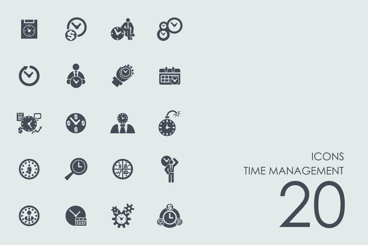 时间管理图标素材 Time management icons