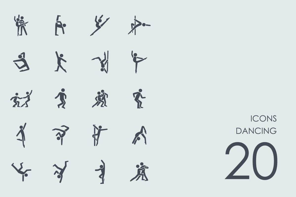 舞蹈动作图标素材 Dancing icons