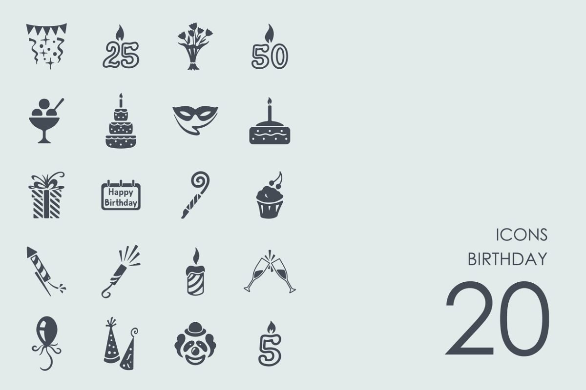 生日元素图标 Birthday icons
