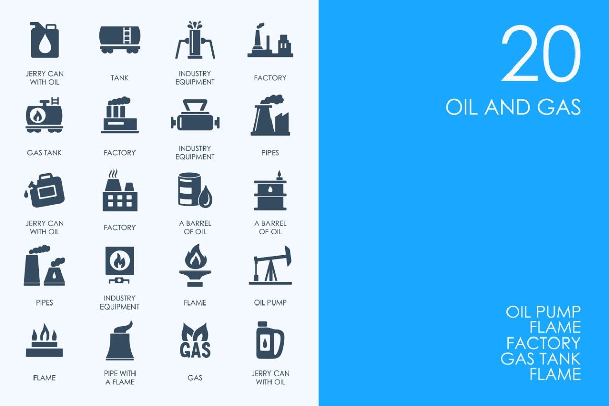 天然气石油图标素材 Oil and gas icons
