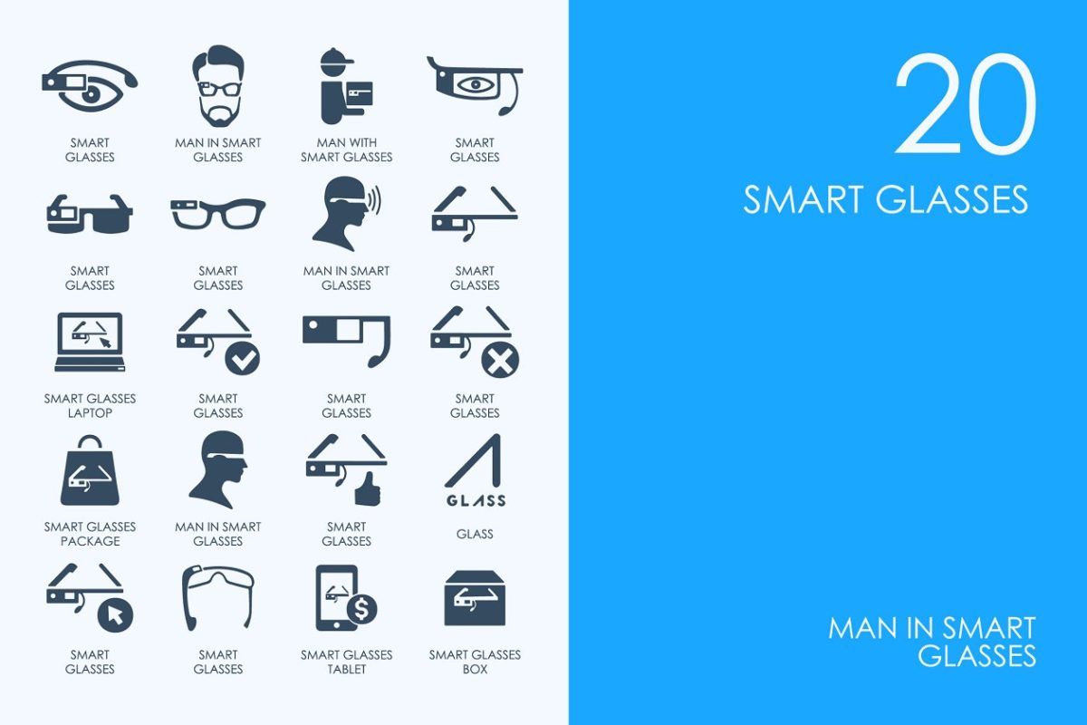 智能眼镜图标素材 Smart glasses icons