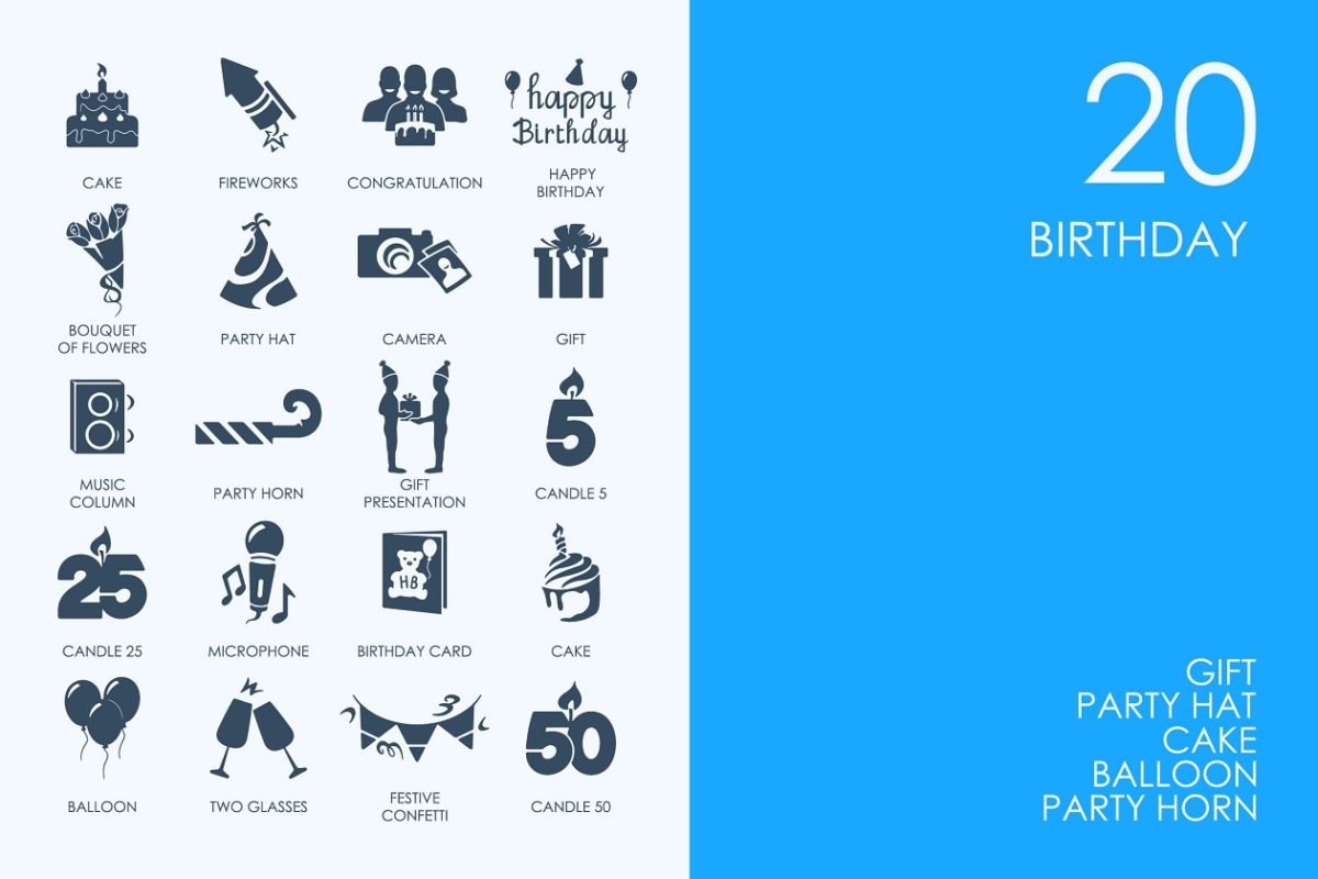生日图标素材 Birthday icons
