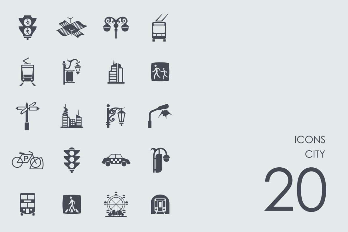 城市元素图标 City icons