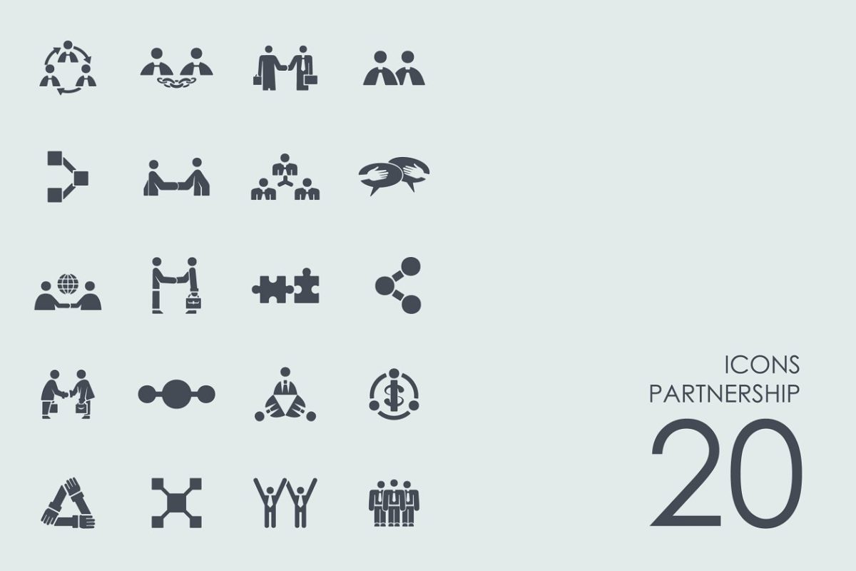合伙人图标素材 Partnership icons