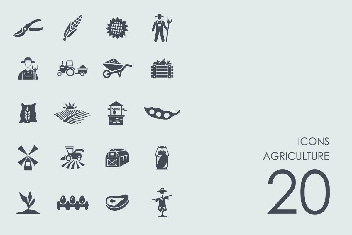 农业图标素材 Agriculture icons