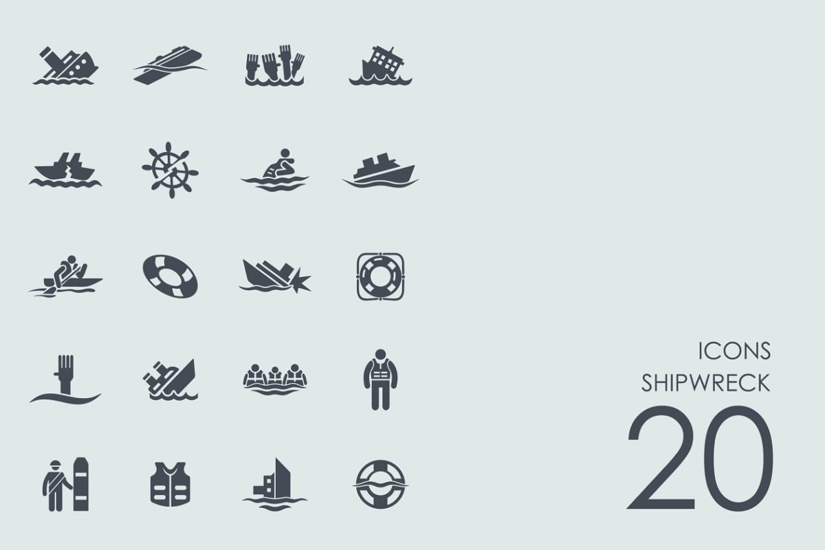 沉船图标素材 Shipwreck icons