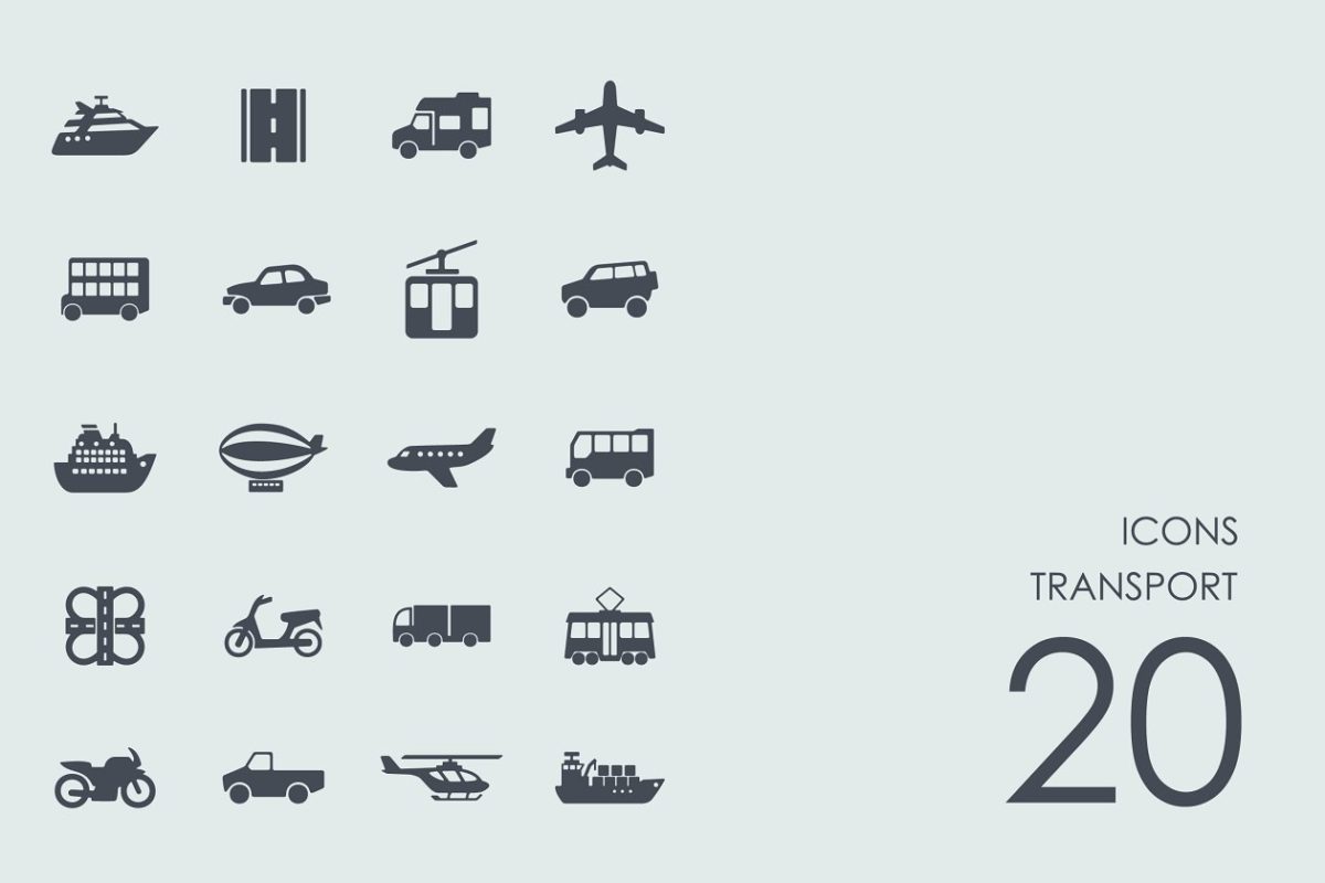 交通图标素材 Transport icons