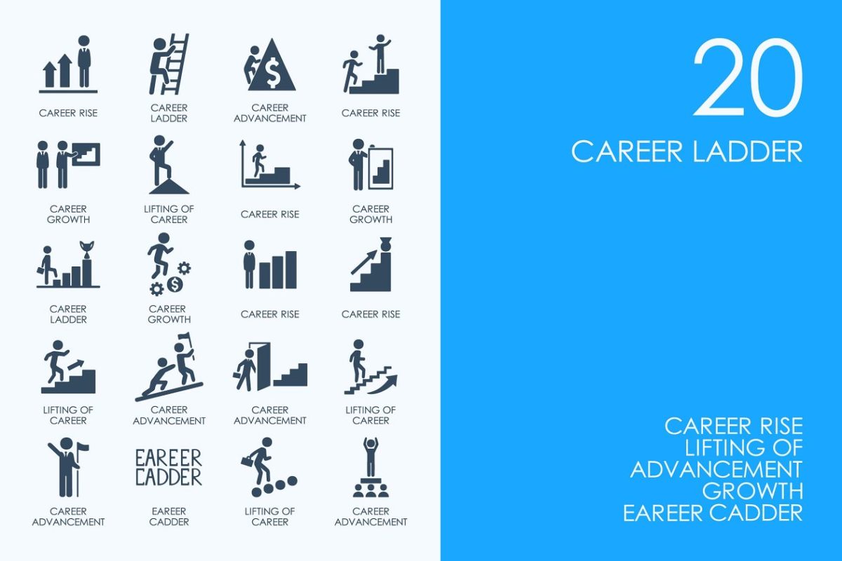 职业阶梯图标 Career ladder icons