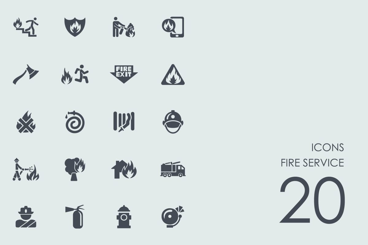 消防服务图标 Fire service icons