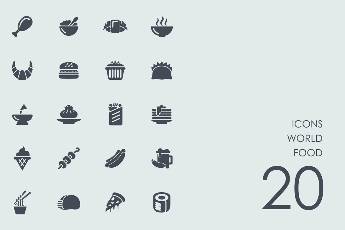 世界美食图标 World food icons