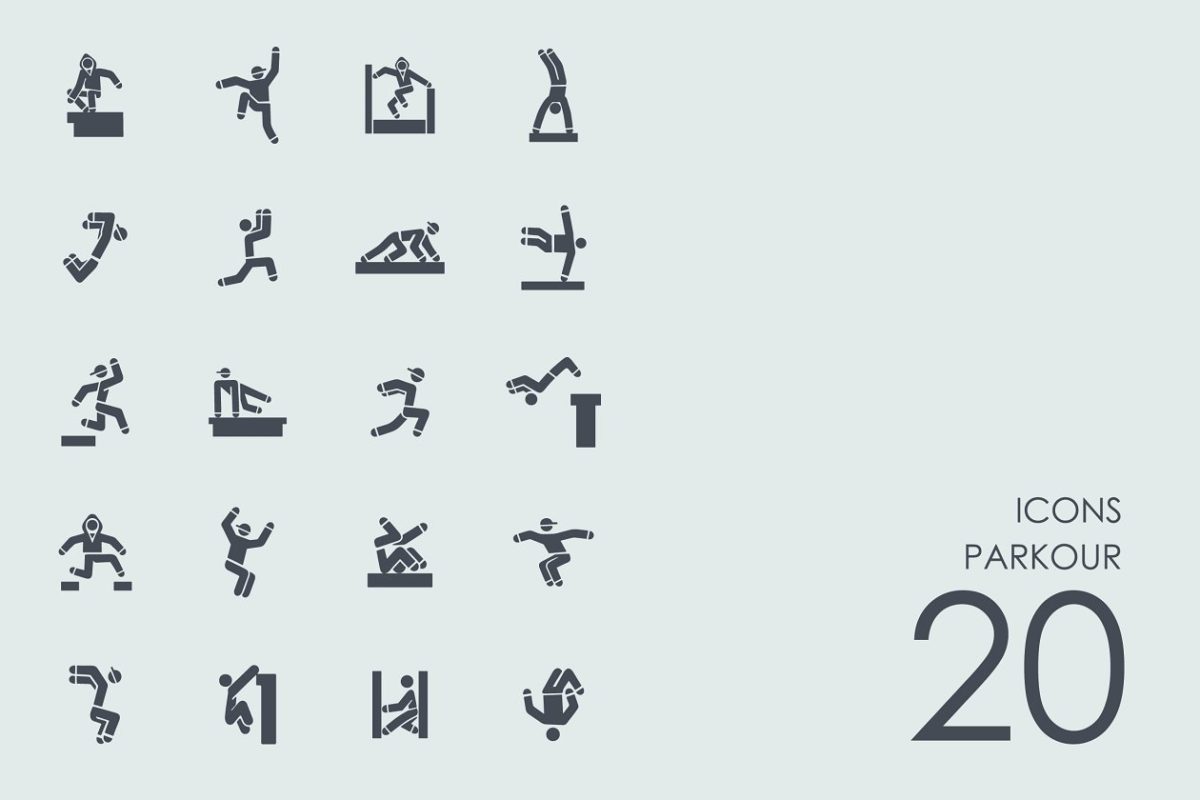 跑酷矢量图标集 Parkour icons