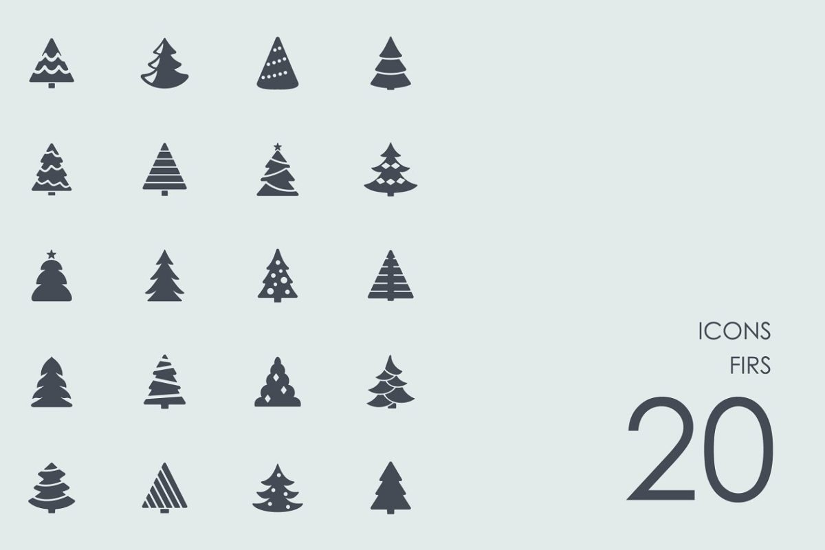 圣诞树图标素材 Christmas trees icons