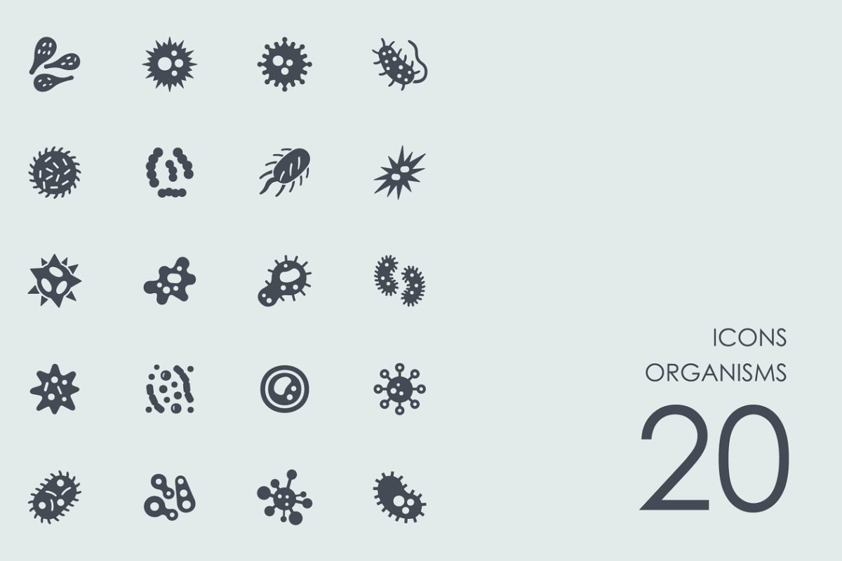有机体细菌图标素材 Organisms icons
