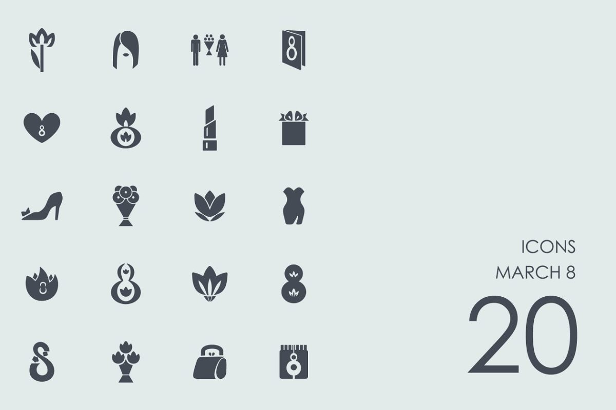 三八妇女节图标 March 8 icons