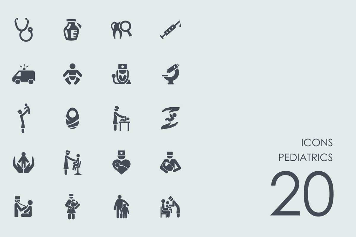 儿科图标素材 Pediatrics icons