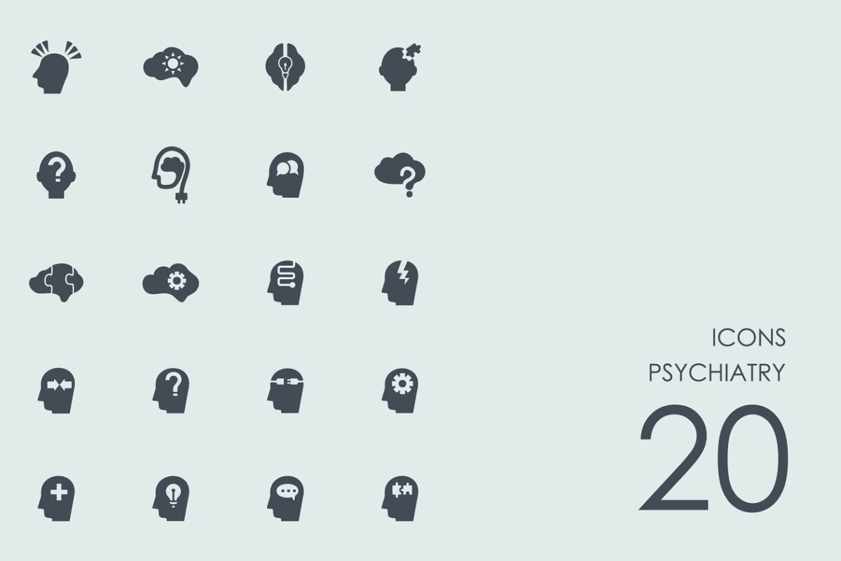 精神病学的图标素材 Psychiatry icons