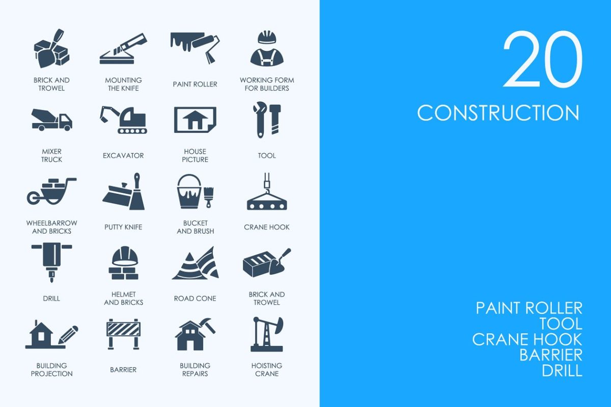 建筑矢量图标素材 Construction icons