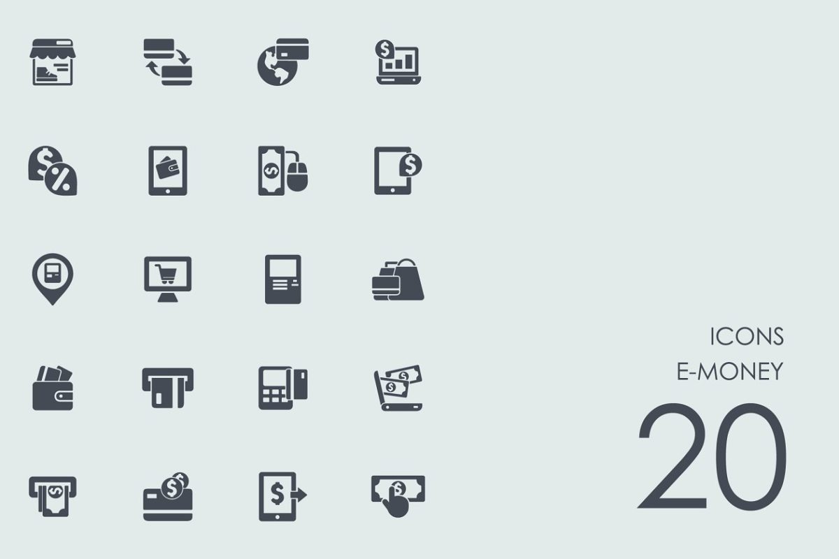 电子货币图标素材 E-money icons