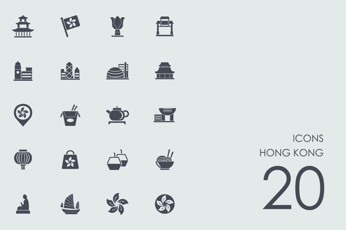 香港图标素材 Hong Kong icons