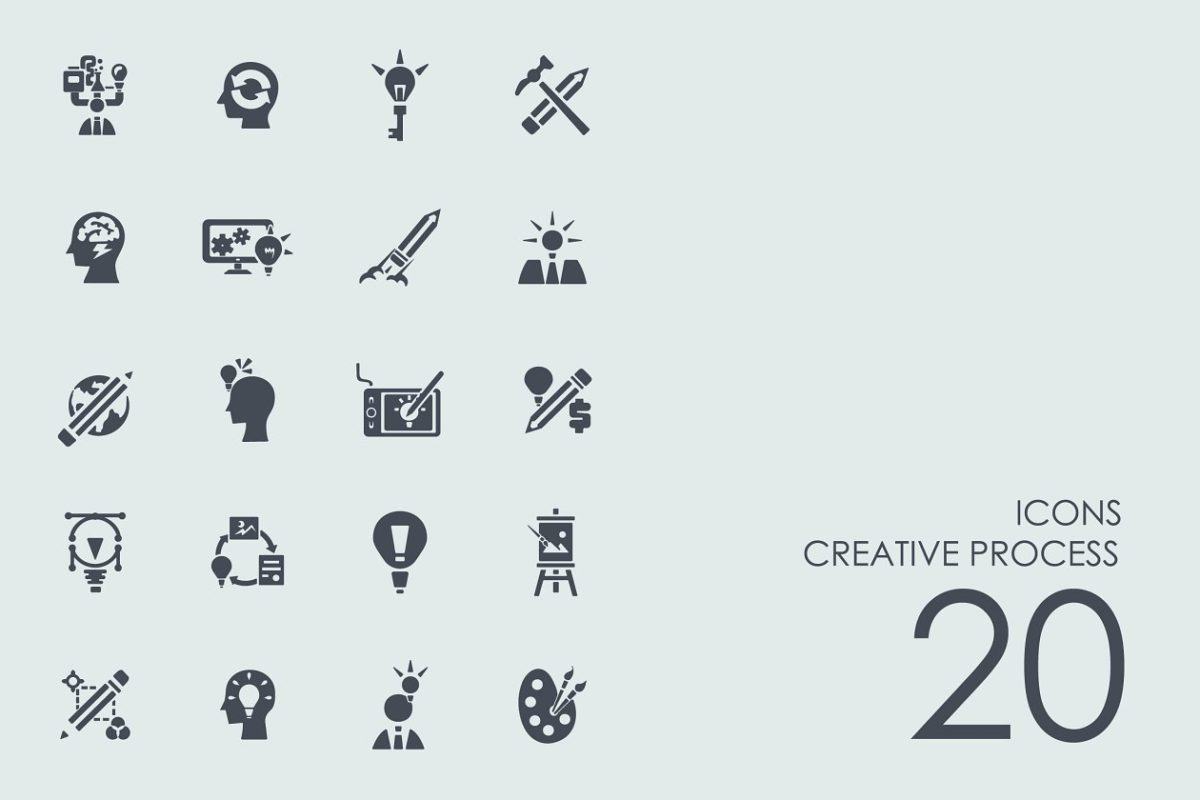 创作过程图标素材 Creative process icons