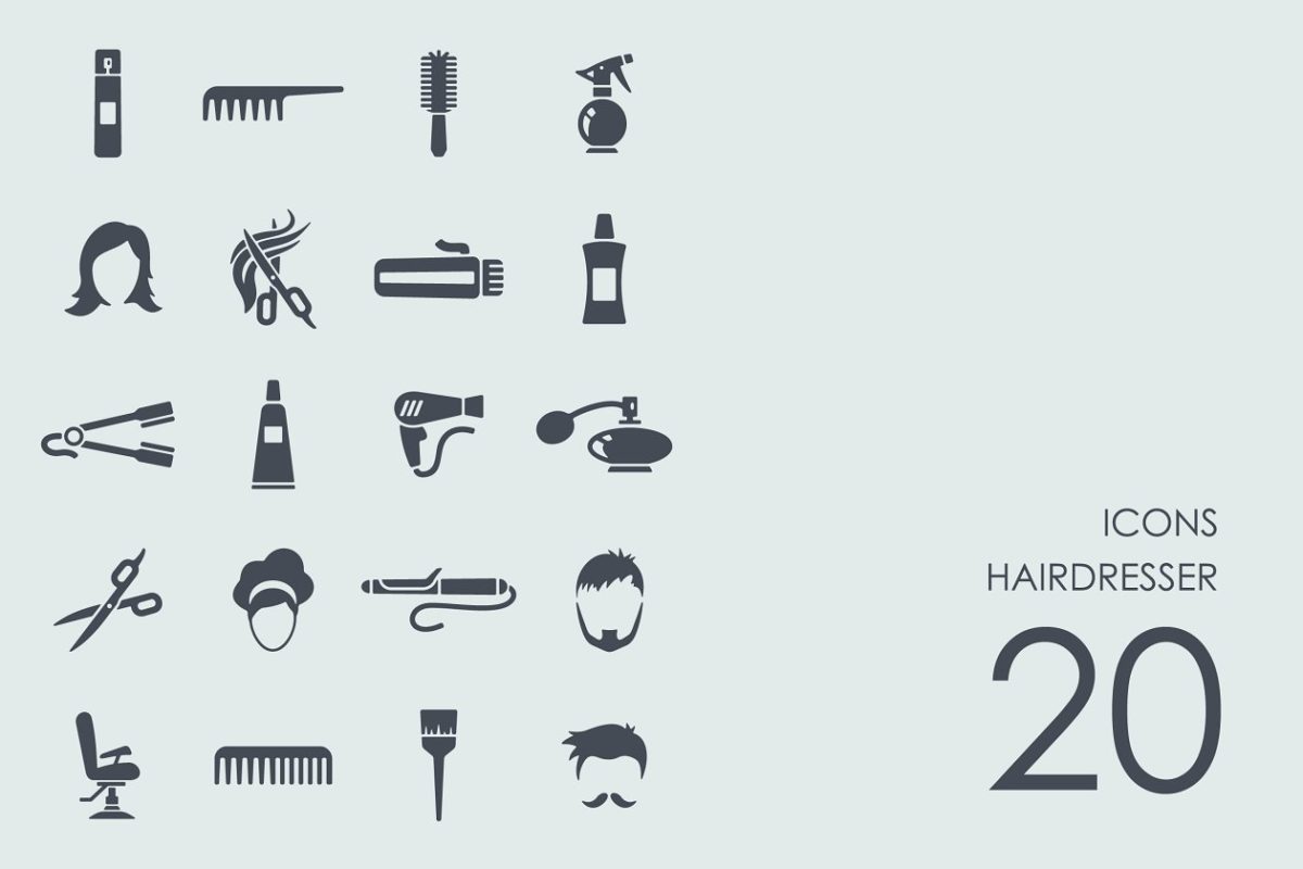 美发图标素材 Hairdresser icons