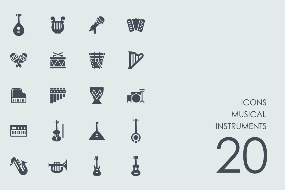 乐器图标 Musical instruments icons
