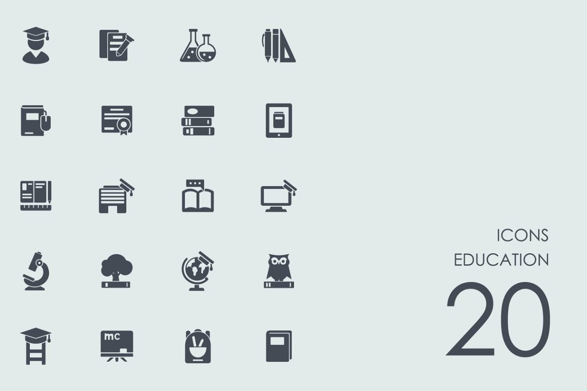 教育图标素材 Education icons