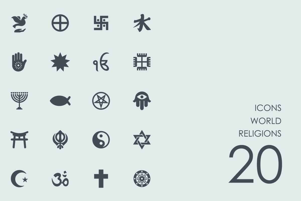 世界宗教图标 World religions icons