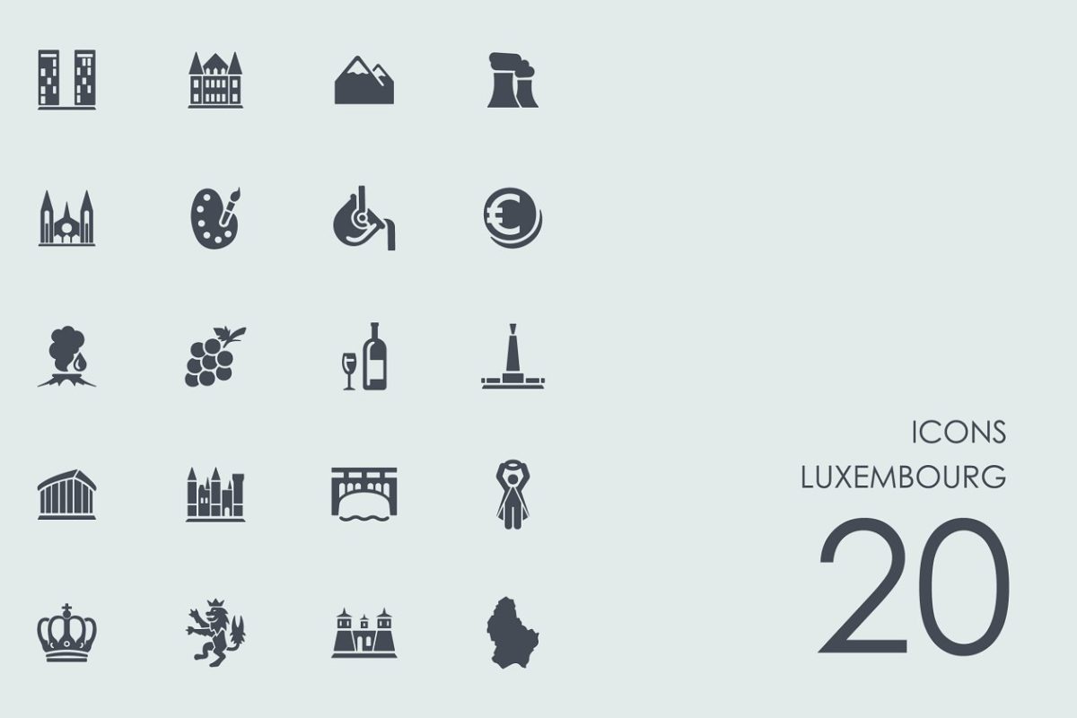卢森堡元素图标 Luxembourg icons