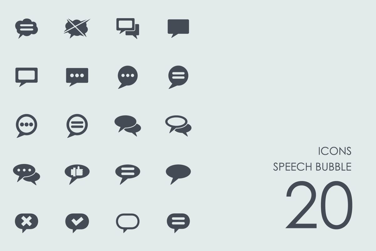 聊天气泡图标 Speech bubble icons
