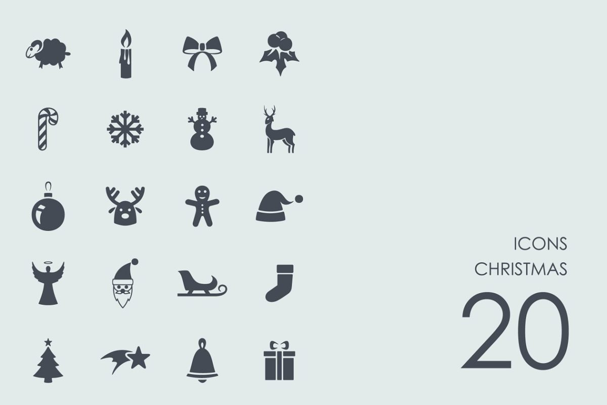 简单的圣诞节图标 Merry Christmas icons