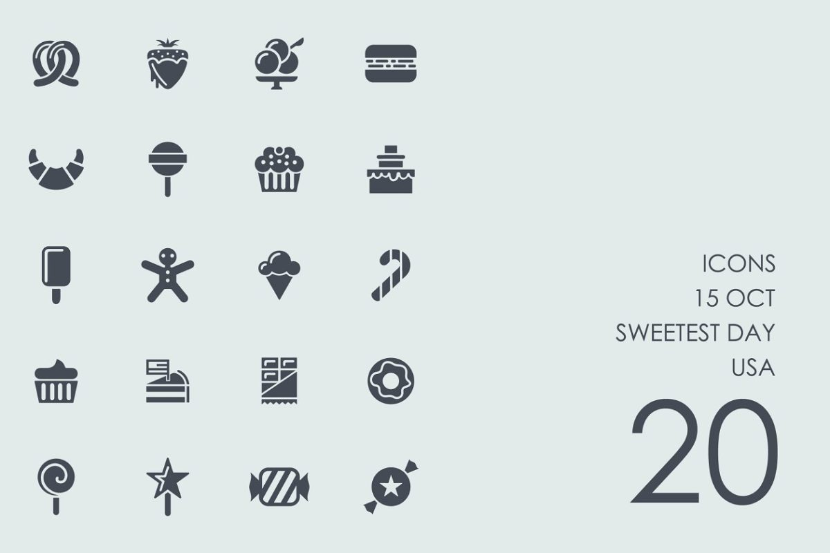 甜品图标素材 Sweetest day USA icons – 15 October