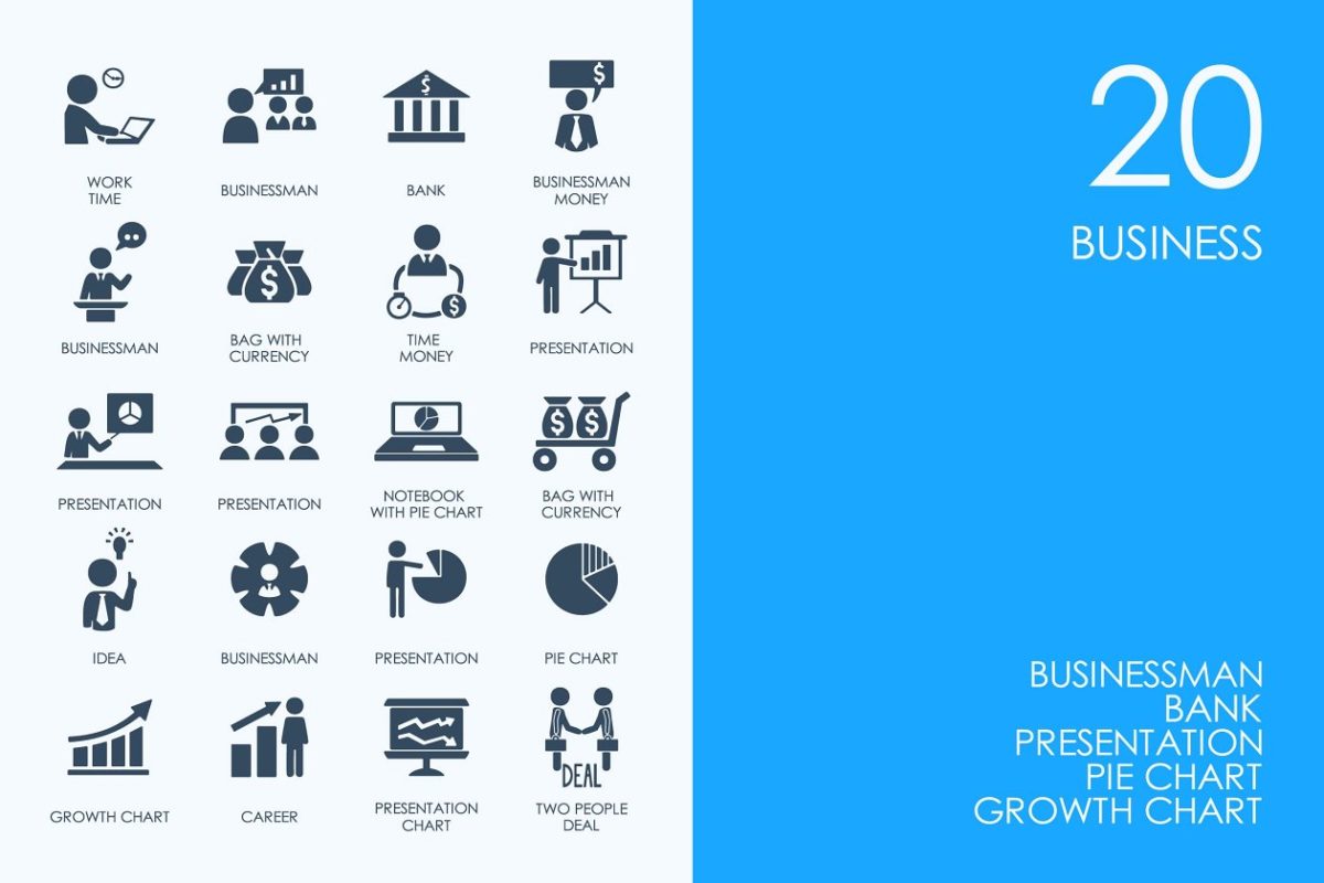 商业金融主题图标 Business icons