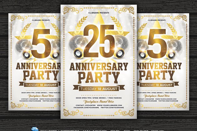 周年庆宣传海报模板 Anniversary Party Flyer